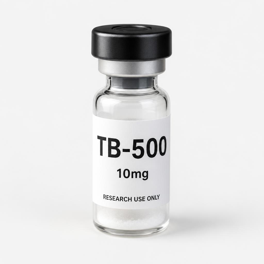 TB-500 10mg research vial visualisation