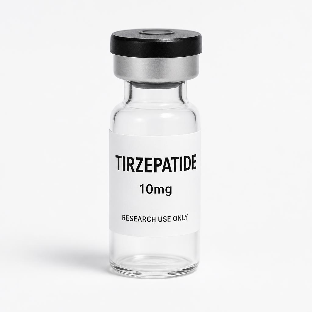 Tirzepatide 10mg research vial visualisation